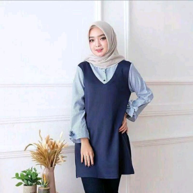 baju wanita selina tunik formal kuliah fashion kerja muslimah s m l xl xxl