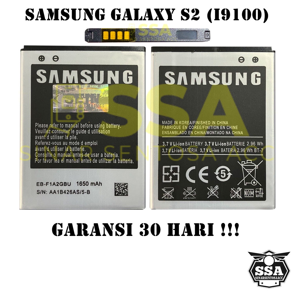 Baterai Original OEM Samsung Galaxy S2 I9100 S 2 EB-F1A2GBU S 2 F1A2GBU HP Ori Battery Batrai Batre Batu Batere GARANSI AWET MURAH