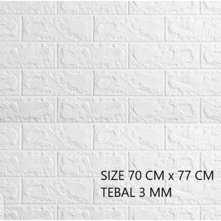 TERMURAH [ PAKET 10 LEMBAR ] Wallpaper 3D Foam Batu Bata / Sticker Dinding Timbul-10 lembar Biru 70x38