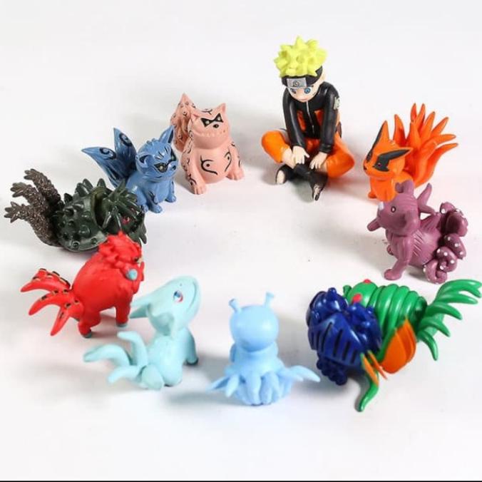 BEST SELLER PAJANGAN NARUTO DAN PARA BIJUU TAILED BEAST FIGURE SET HAPPY SHOPING