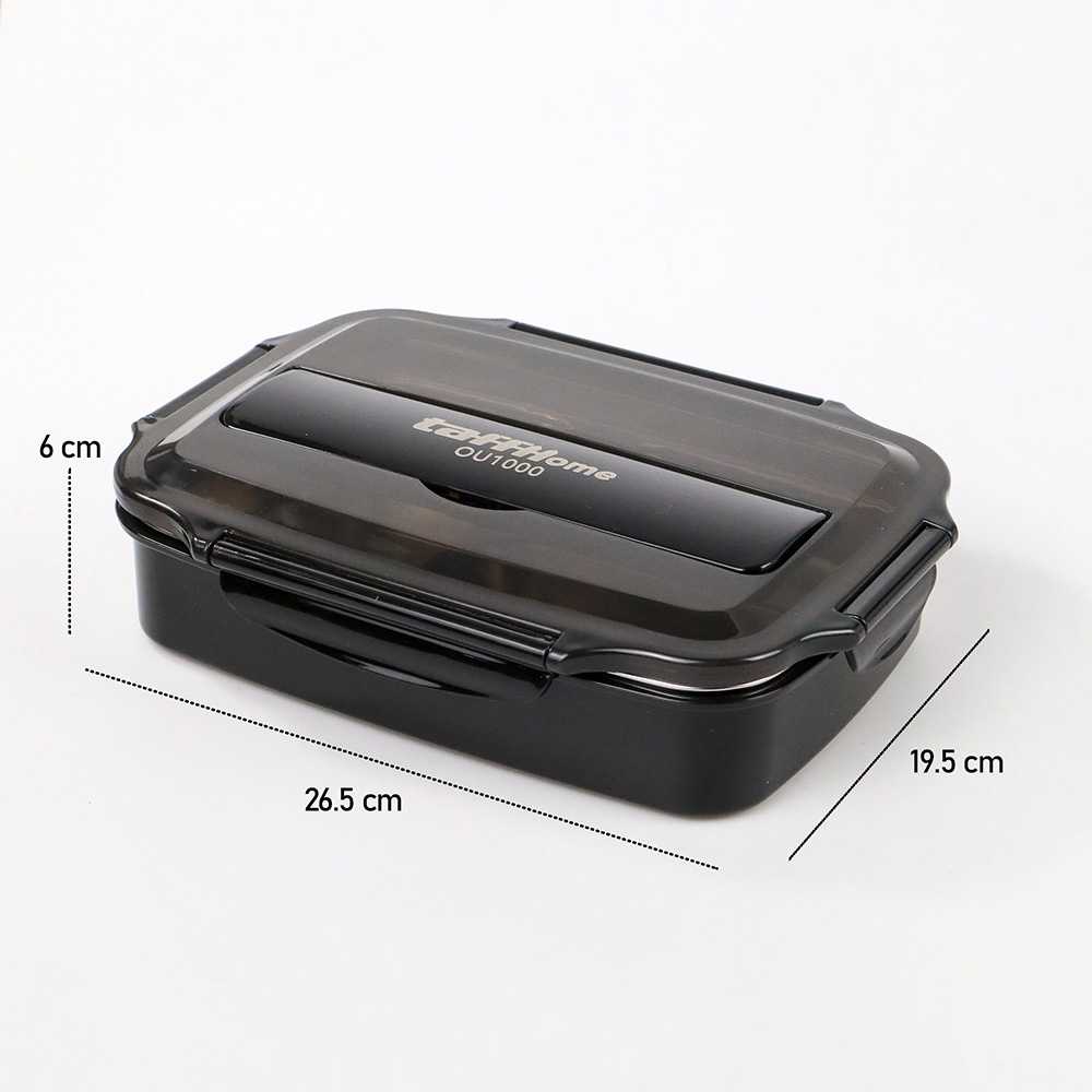 TaffHOME Kotak Makan Bento Box 3 Grid 1000ml with Spoon &amp; Chopstick - OU1000