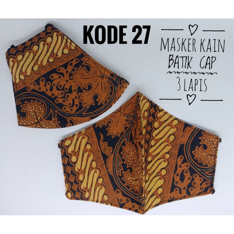 masker kain cantik / masker kain 3 lapis / masker batik / suvenir lucu