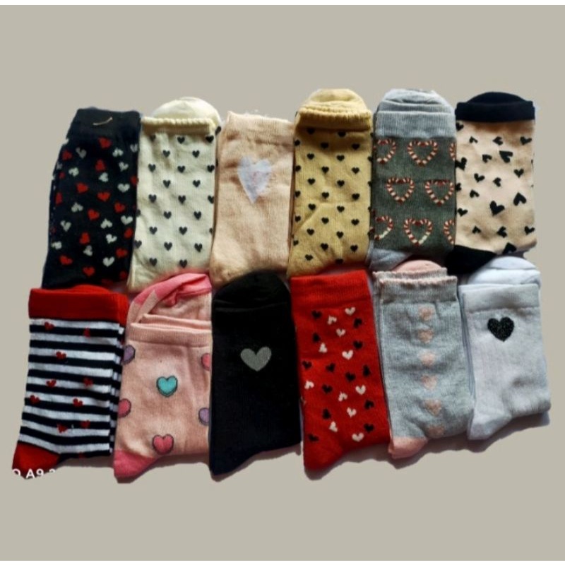 3 pasang kaos kaki motif wanita dewasa bahan katun spandek lembut halus dan berkualitas terjamin bagus