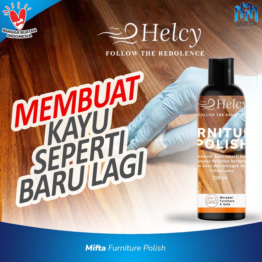 HELCY FURNITURE POLISH / PEMBERSIH FURNITURE KAYU / CAIRAN PENGKILAP MEBEL