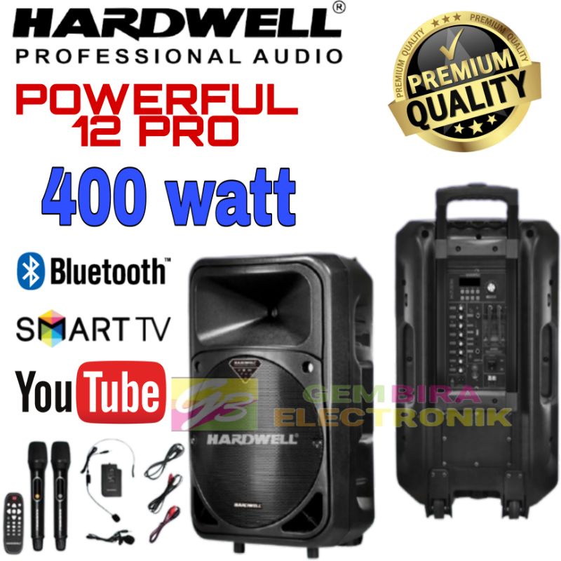 Paket Speaker Karaoke Hardwell 12 inch 400 watt portable speker meeting original sound system