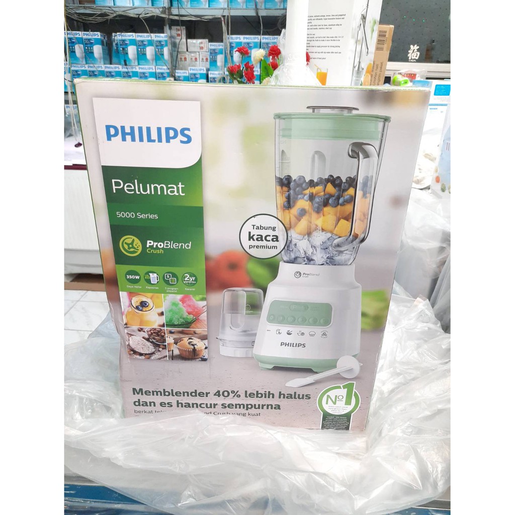 Philips Blender Gelas Kaca Beling 2L HR2222 HR 2222 2 Liter 350W