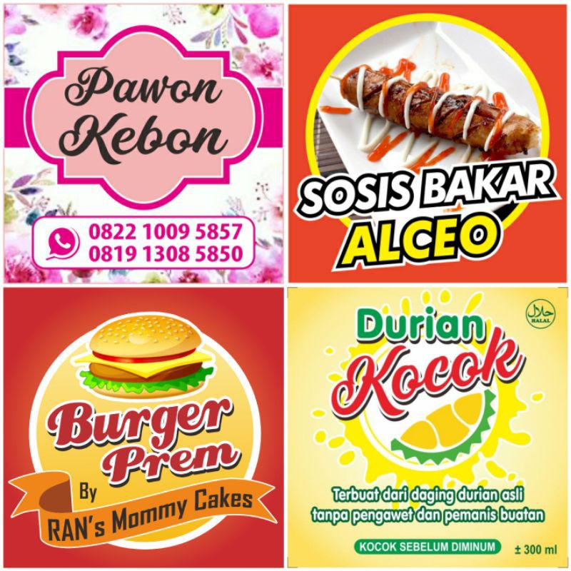 

stiker label kemasan kotak isi 50 pcs