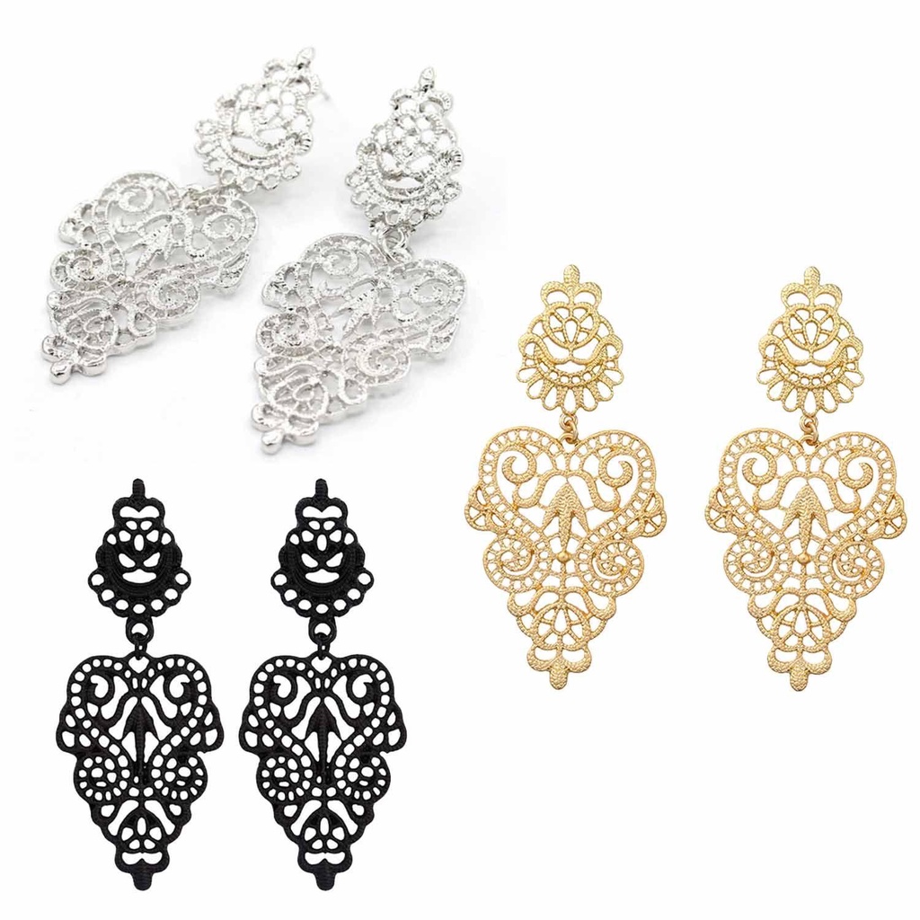 Anting Nanas Menjuntai Vintage Wanita Gaya Bohemia Fashion Bentuk Daun