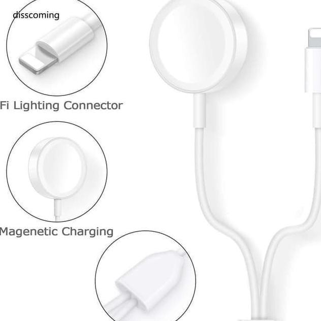 ✨ NEW PRODUK SMARTWATCH PRIA✨ KABEL IWATCH 2 IN 1 IPHONE APPLE WATCH CABLE MAGNET CHARGING