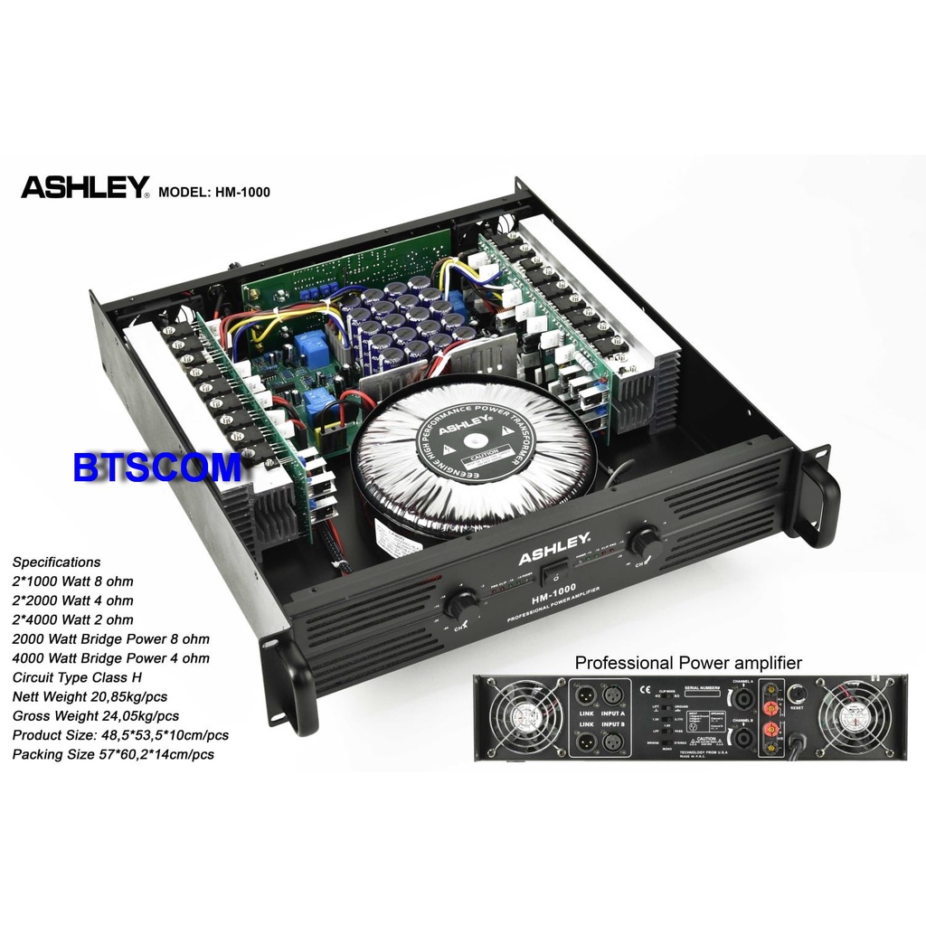 POWER AMPLIFIER ASHLEY HM 1000 / ASHLEY HM1000 ORIGINAL