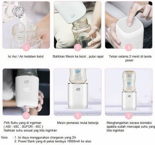 JIFFII Portable Milk Bottle Warmer / Pemanas Air Susu Praktis Elektrik JIFFI