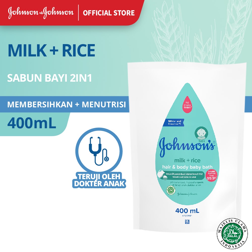 Jual JOHNSON'S Milk + Rice Hair & Body Baby Bath - Sabun Bayi 2in1 ...