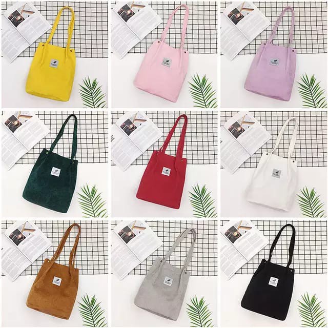 INFY - Tas Tote Bag You Need This One Corduroy Korea Style Canvas Sling Bag Fashion W056 Import