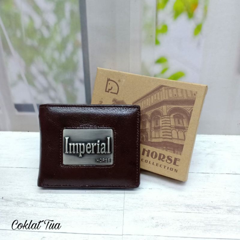 (DOMPETMURAHSTUFF) Dompet Kulit Asli. Dompet Pria Kulit. Dompet Imperial Horse logo timbul Motif B