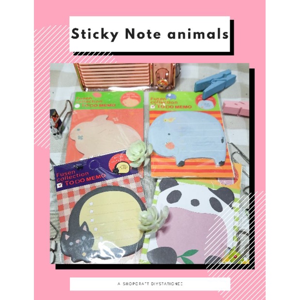 

Sticky Notes Motif Hewan Kertas Memo Mini Karakter Binatang Cute