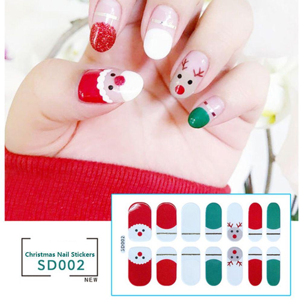 Chooky Stiker Kuku Motif Santa Claus / Snowman / Natal Untuk Dekorasi Manicure / Nail Art