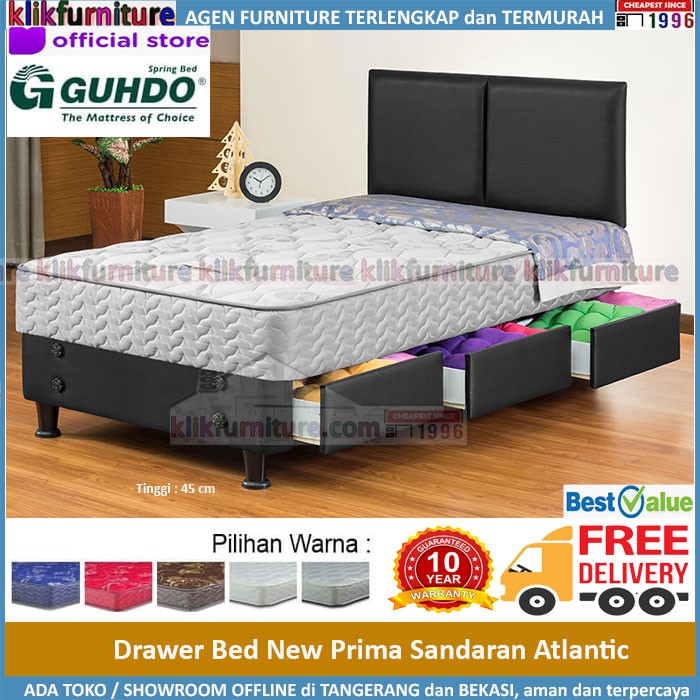 Guhdo New Prima Drawer Bed Laci - Full Set Atlantic - 120x200cm