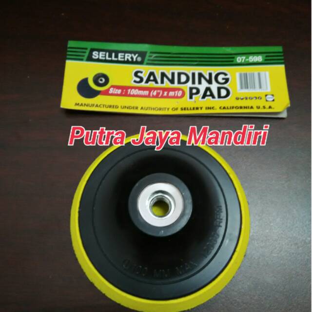 Tatakan Amplas Bulat Velcro / Sanding Pad + Adaptor Konektor M10 Pad Perekat