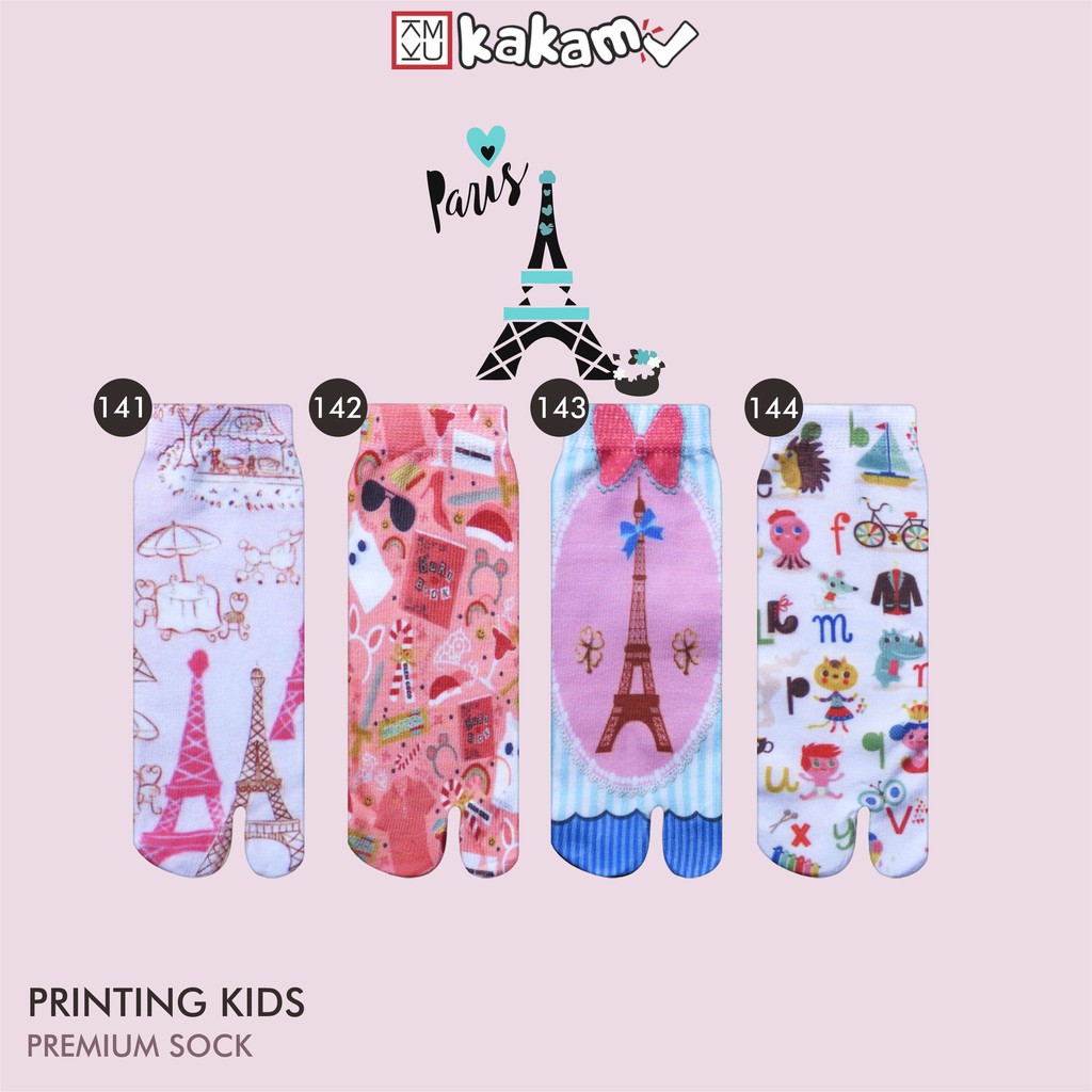 Kakamu Kaos Kaki Jempol Anak Printing Karakter  Paris, Larva, Winnie the pooh, Hello Kitty 8