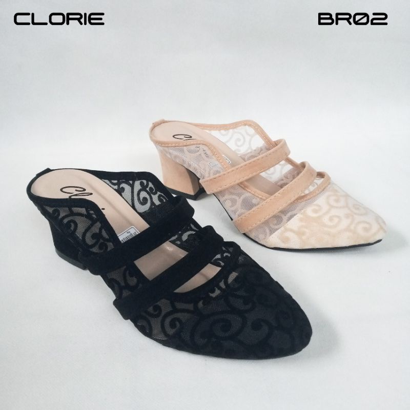 CLORIE SANDAL HELS HAK TAHU WANITA BRUKAT APOLLO BR02