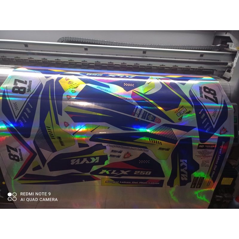 Dekal sticker decal motor crf 150 klx bf/dtracker crome pelangi by riquest