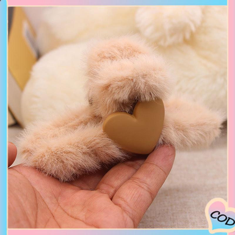 COD❤️ Love Plush Hairpin Fashion Imitasi Kelinci Rambut Temperamen Curling Clip-A.one