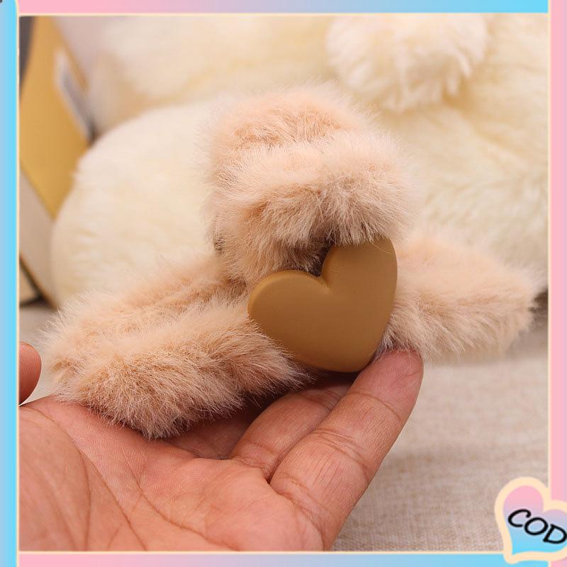 COD❤️ Love Plush Hairpin Fashion Imitasi Kelinci Rambut Temperamen Curling Clip-A.one