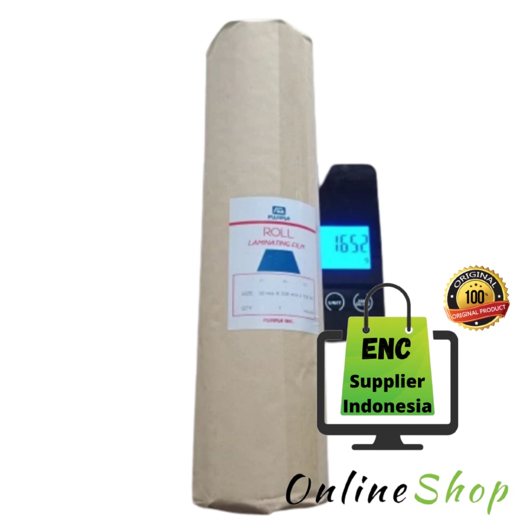 

fujipla 1 gulung plastik laminating roll 32 mic x 330 mm x 150 m BIRU glossy fuji BLUE per rol