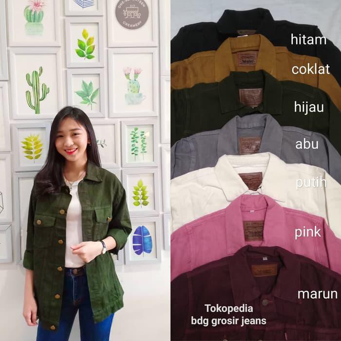 Terpopuler Murah Jaket Jeans Wanita Jaket Wanita Oversize Jaket Oversize Kode M - Coklat