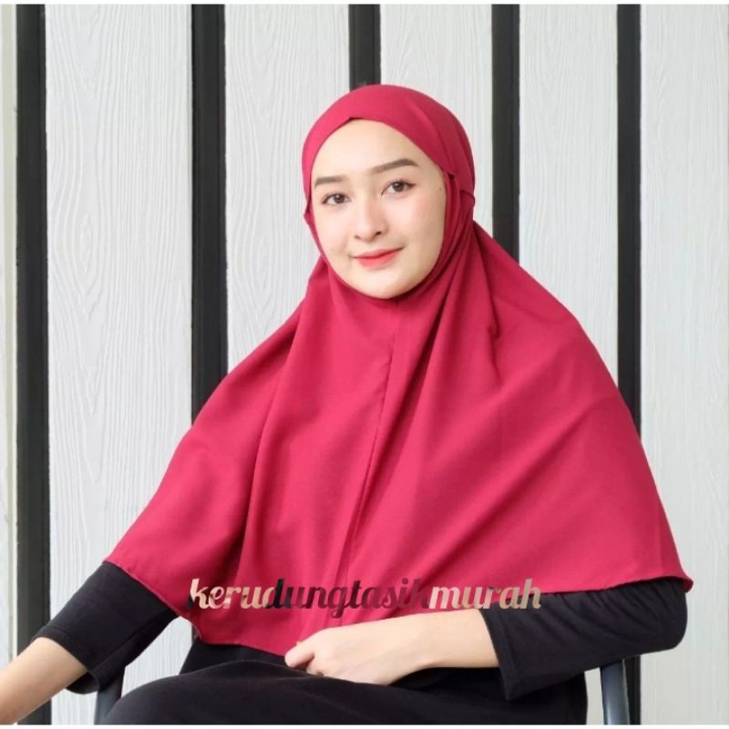 (DM) bergo mariyam diamond italyano bergo polos terlaris nonpet hijab instan