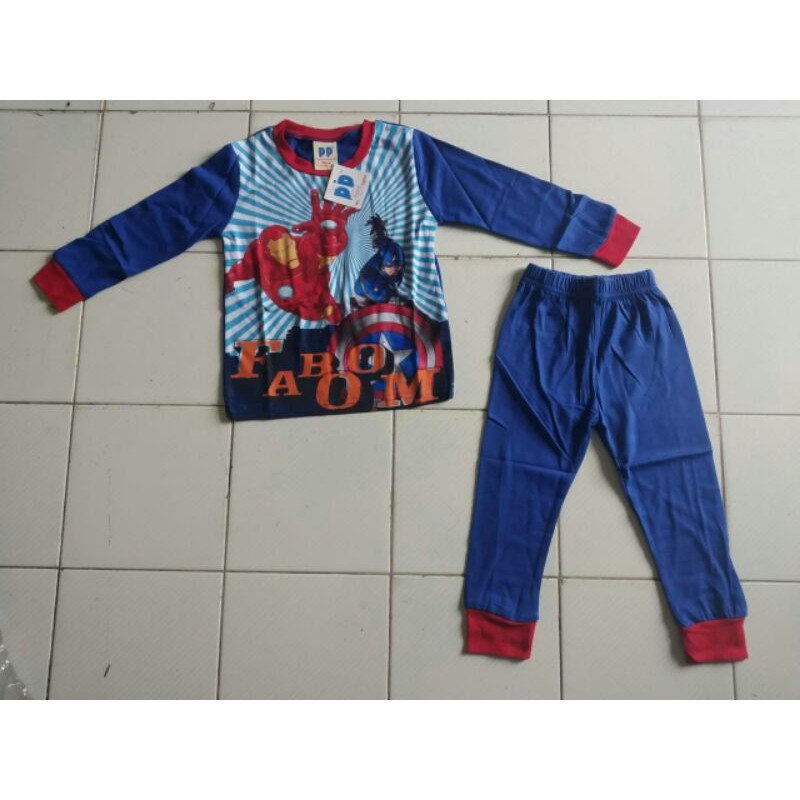 setelan piyama PP 89104 Small fashion anak laki laki motif superhero