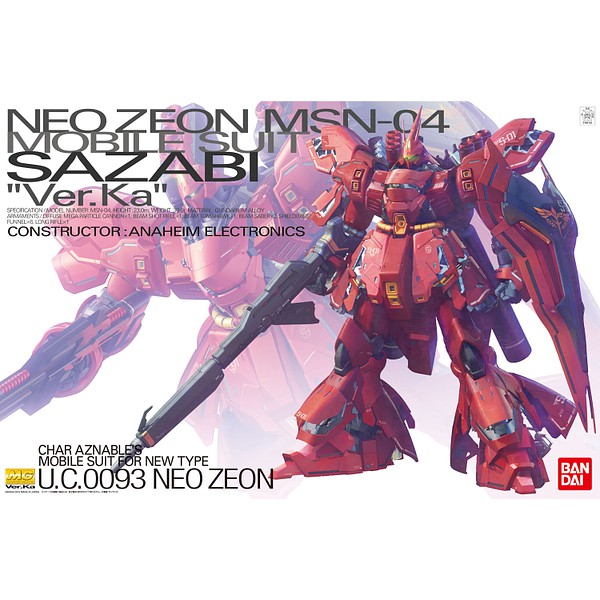 MG 1/100 MSN-04 Sazabi Ver. Ka Char Aznable Neo Zeon Bandai