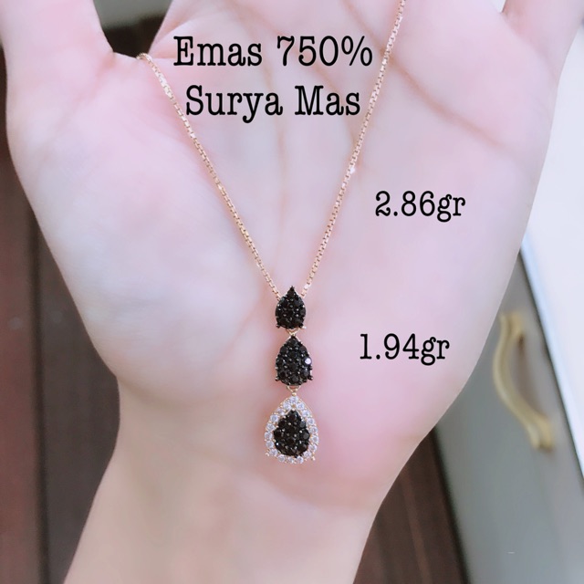Kalung dan liontin emas 750%