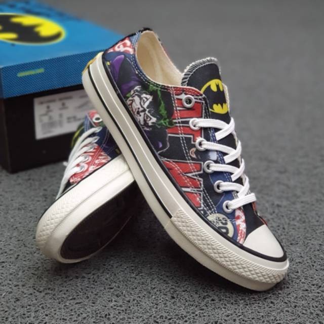 OBRAL SEPATU CONVERSE 70S LOW X BATMAN JOKER SOL GLOSSY IMPORT QUALITY - BATMAN JOKER LO, 38