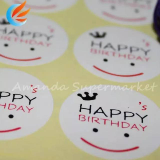 

Sticker Label Happy Birthday 3cm / Sticker Kemasan Kado
