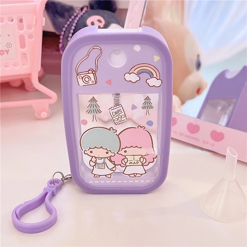Botol Semprot Kosong Isi Ulang Parfum Alkohol Desinfektan Bahan Plastik 45ML Motif Kartun Untuk Travel