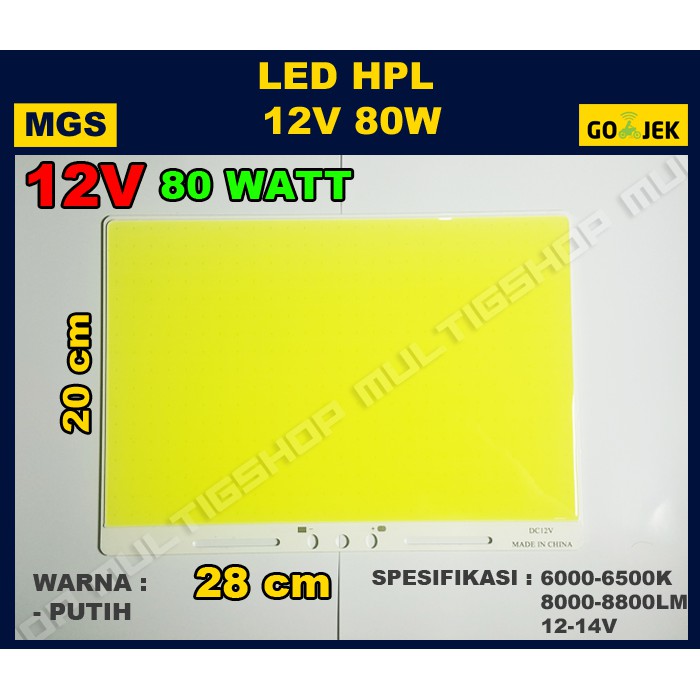 LED HPL 12v 80w + Pendingin