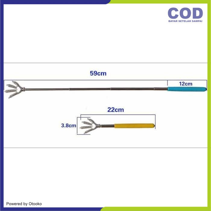 Alat Garuk Punggung kaki Cakar Elang Teleskopic 22  60Cm Stainless