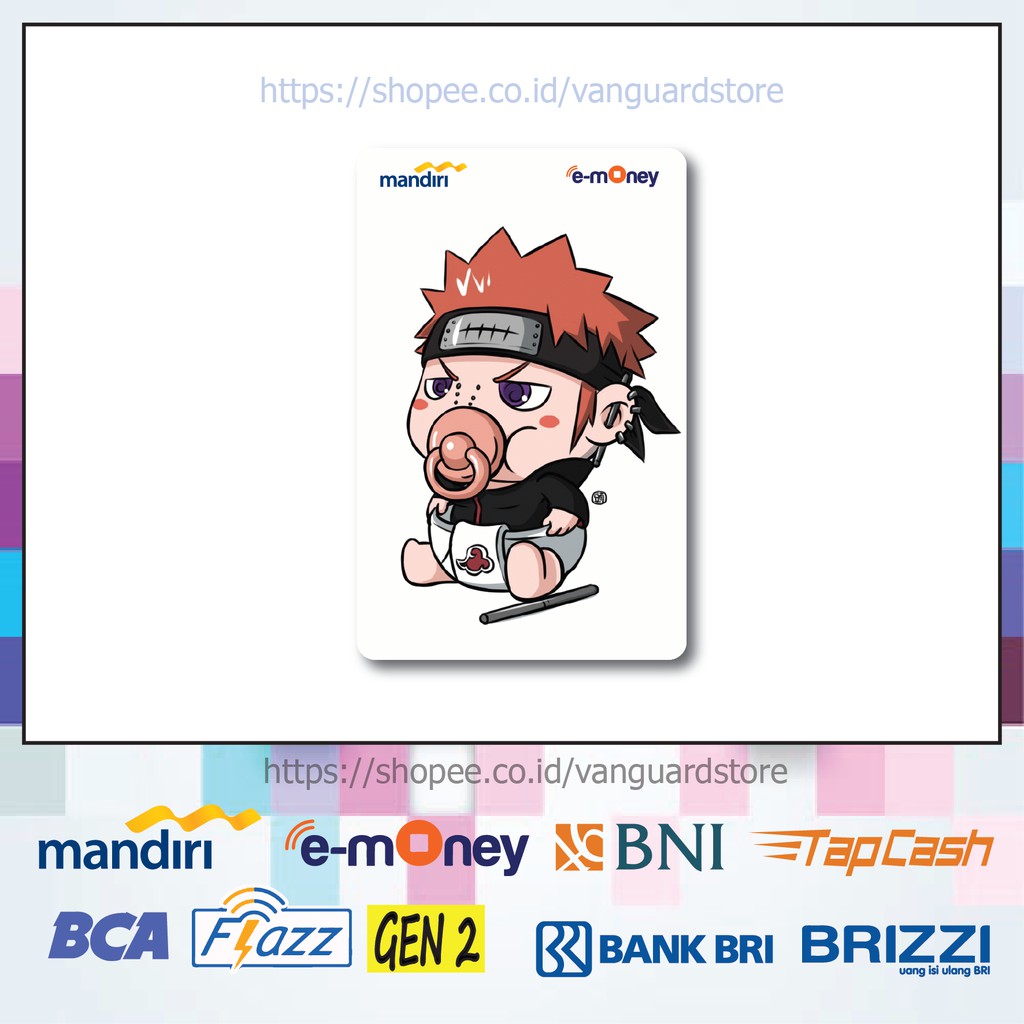 KARTU E MONEY E TOLL GAARA SHUKAKU CHIBI ANIME JEPANG EMONEY MANDIRI FLAZZ BCA BNI TAPCASH BRIZZI