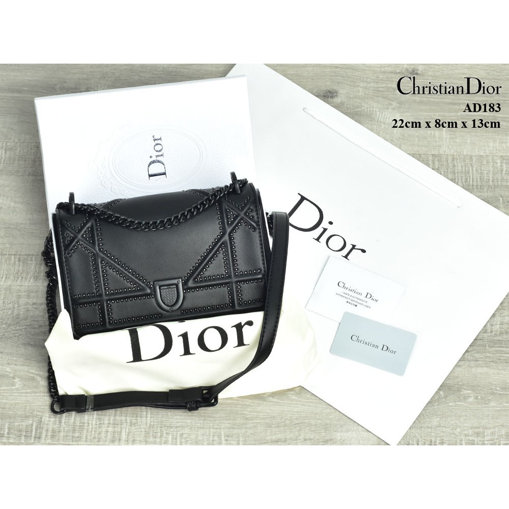 SUPPLIER TAS BRANDED Tas Dior Diorama Ultra Black Archicannage Stud Small HITAM Semi Premium AD183