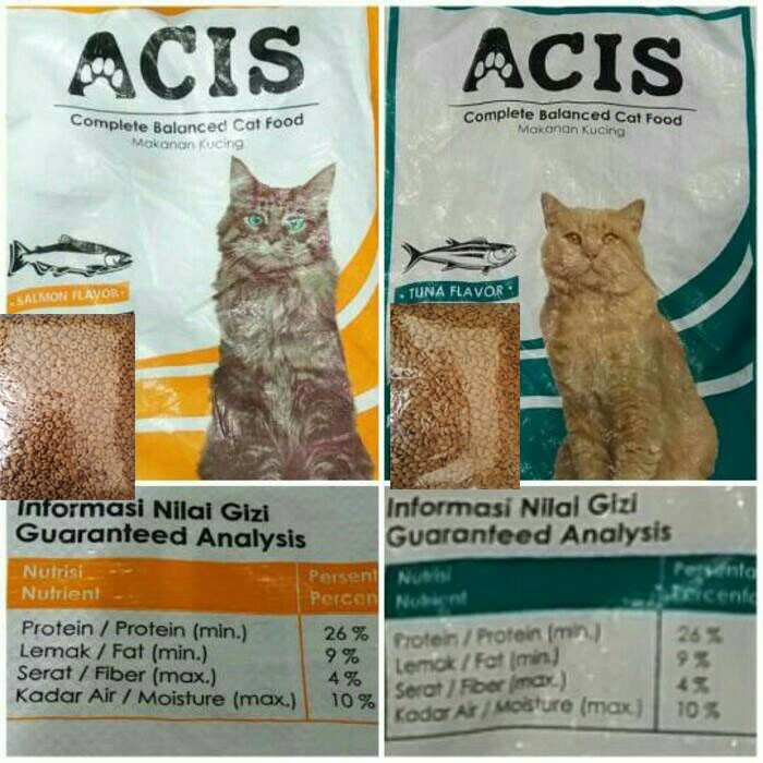 Acis 1Kg Makanan Kucing / Cat Food - Repack Murah Rasa Tuna / Salmon -
kandungan makanan kucing