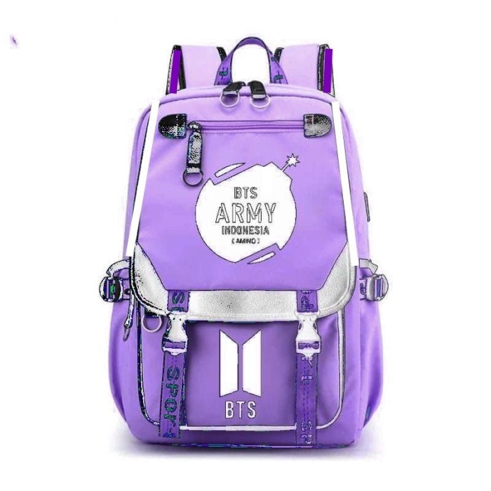 tas anak BTS/ tas sekolah anak TK SD/ backpack - Ungu