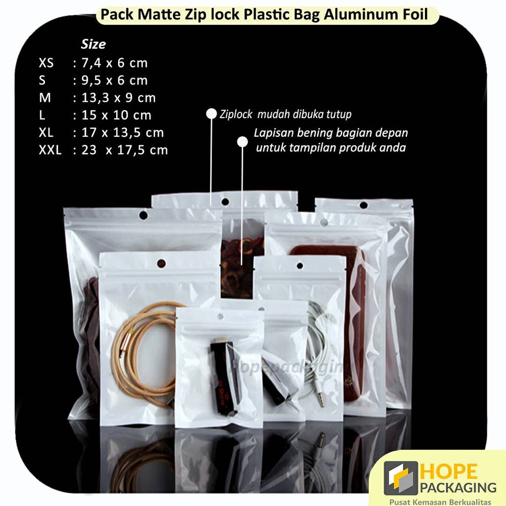 [ 5 PCS ] Plastik Klip 6 Ukuran  | Plastik Ziplock imlek polos  Aluminium Foil | Kemasan Packaging / Kemasan souvenir serbaguna untuk aksesoris