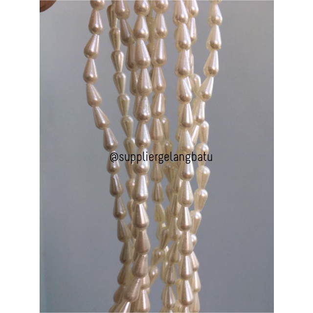 bahan Mutiara Sintetis TETES 8MM WHITE PEARL TULANG manik aksesoris