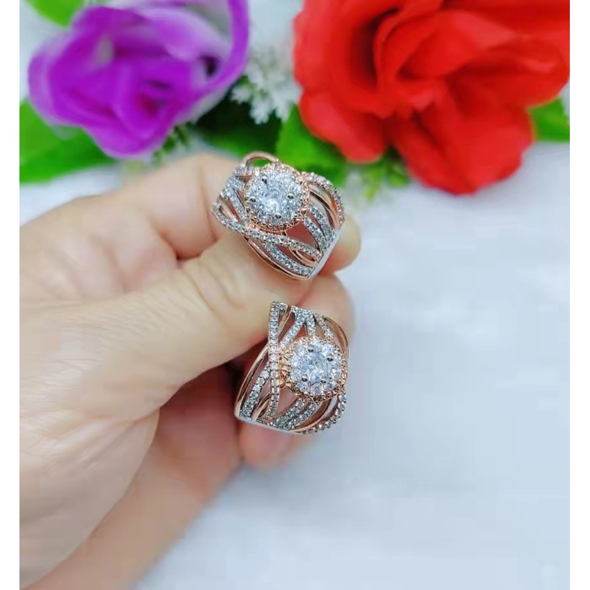 Cincin Kombinasi Permata Lapis Emas Perhiasan Fashion B56-59