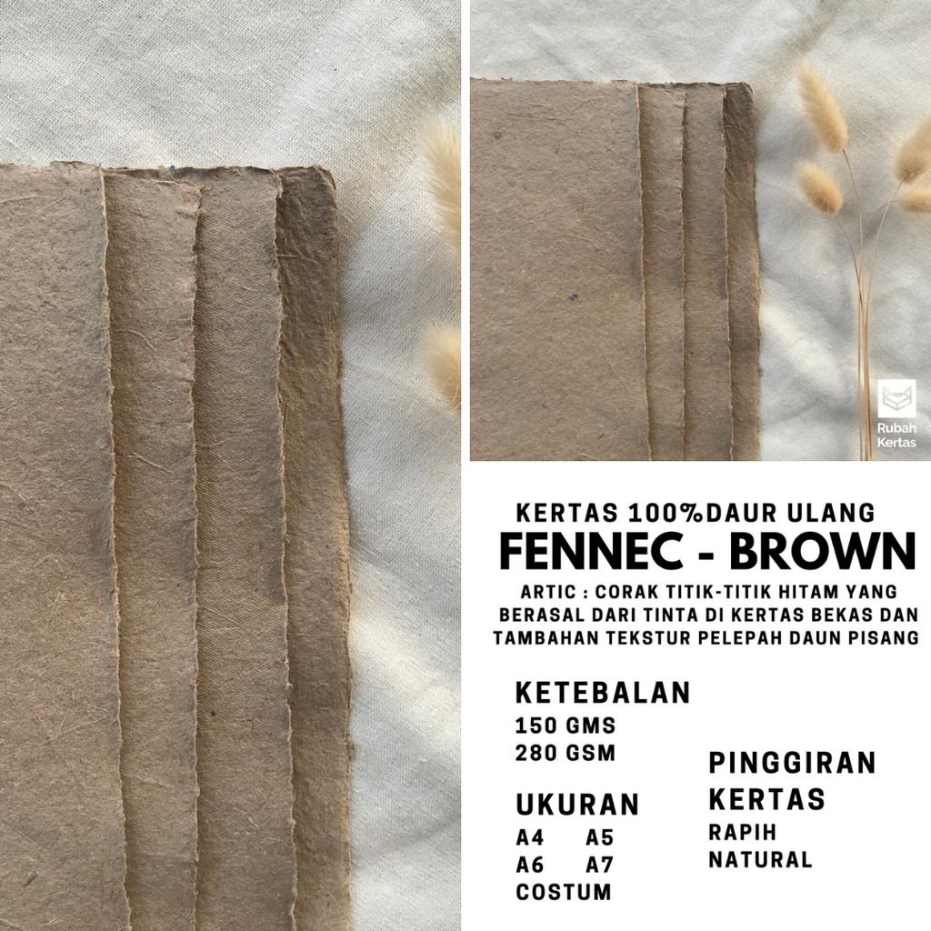  Kertas  Daur  Ulang  Fennec Corak Pelepah Wood Brown 