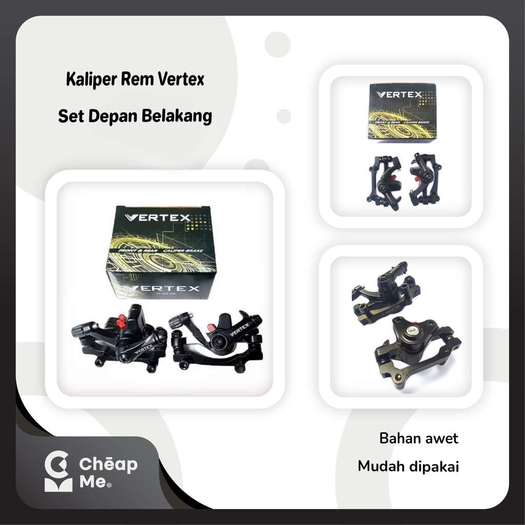 Kaliper Caliper Rem Set Depan Belakang VERTEX / Kepala Rem Cakram Sepeda / Rem Kaliper Sepeda / Kali