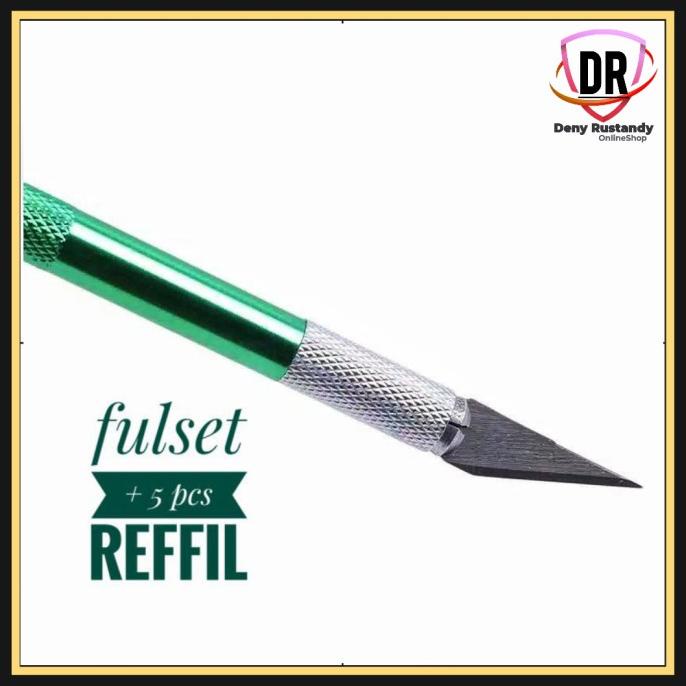 

Premium Product!!! Pen Cutter Hijau - Alat Potong Bahan Kain Kertas Sticker - Art Knife - Paling Dicari