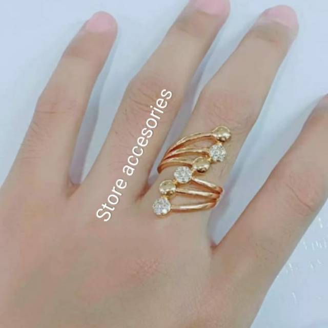 Cincin wanita permata 24k gold