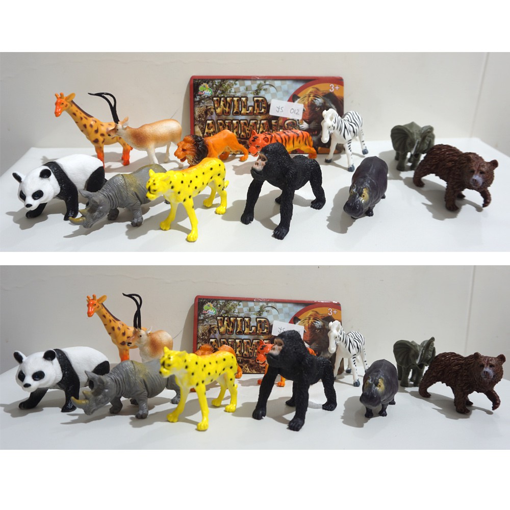 Mainan figure binatang hutan karet medium - WILD ANIMALS - YS 012 - binatang karet besar - mainan bi